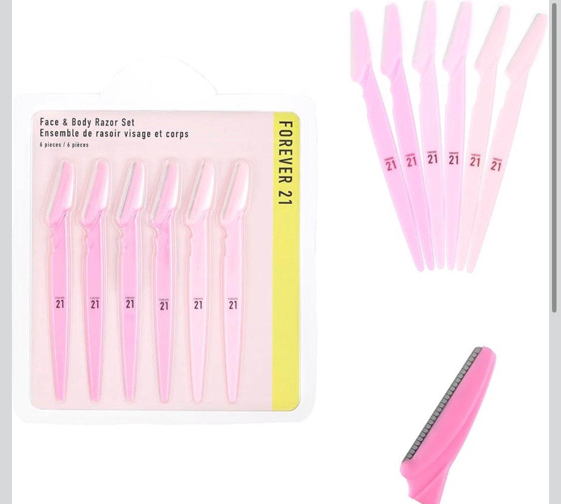 Premium Razor 6‑Pack Eyebrow & Dermaplaning