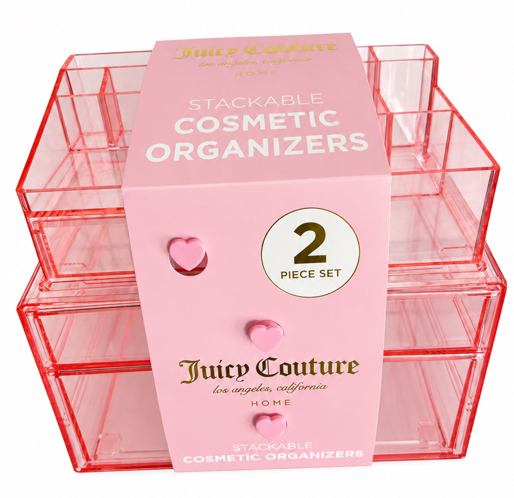 Juicy Couture 2-Piece Stackable Cosmetic Organizer Set