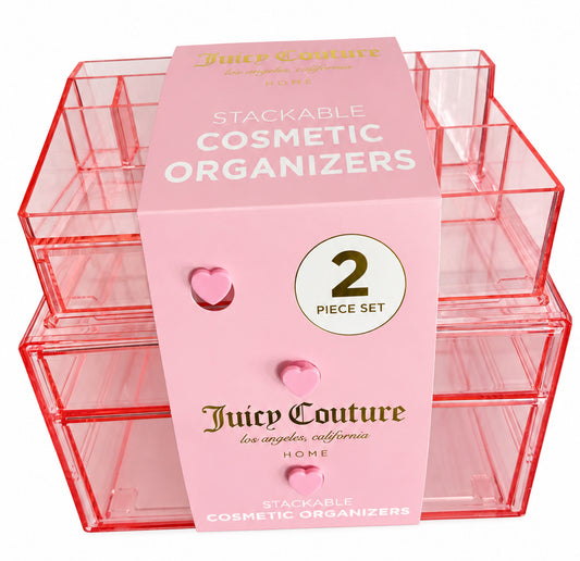 Juicy Couture 2-Piece Stackable Cosmetic Organizer Set