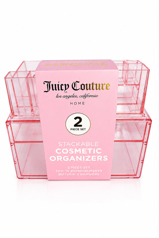 Juicy Couture 2-Piece Stackable Cosmetic Organizer Set