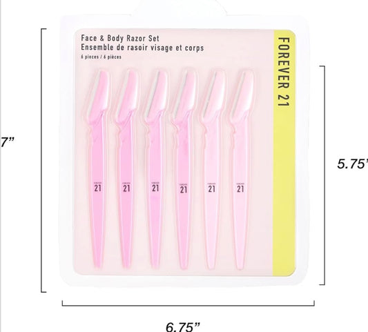 Premium Razor 6‑Pack Eyebrow & Dermaplaning