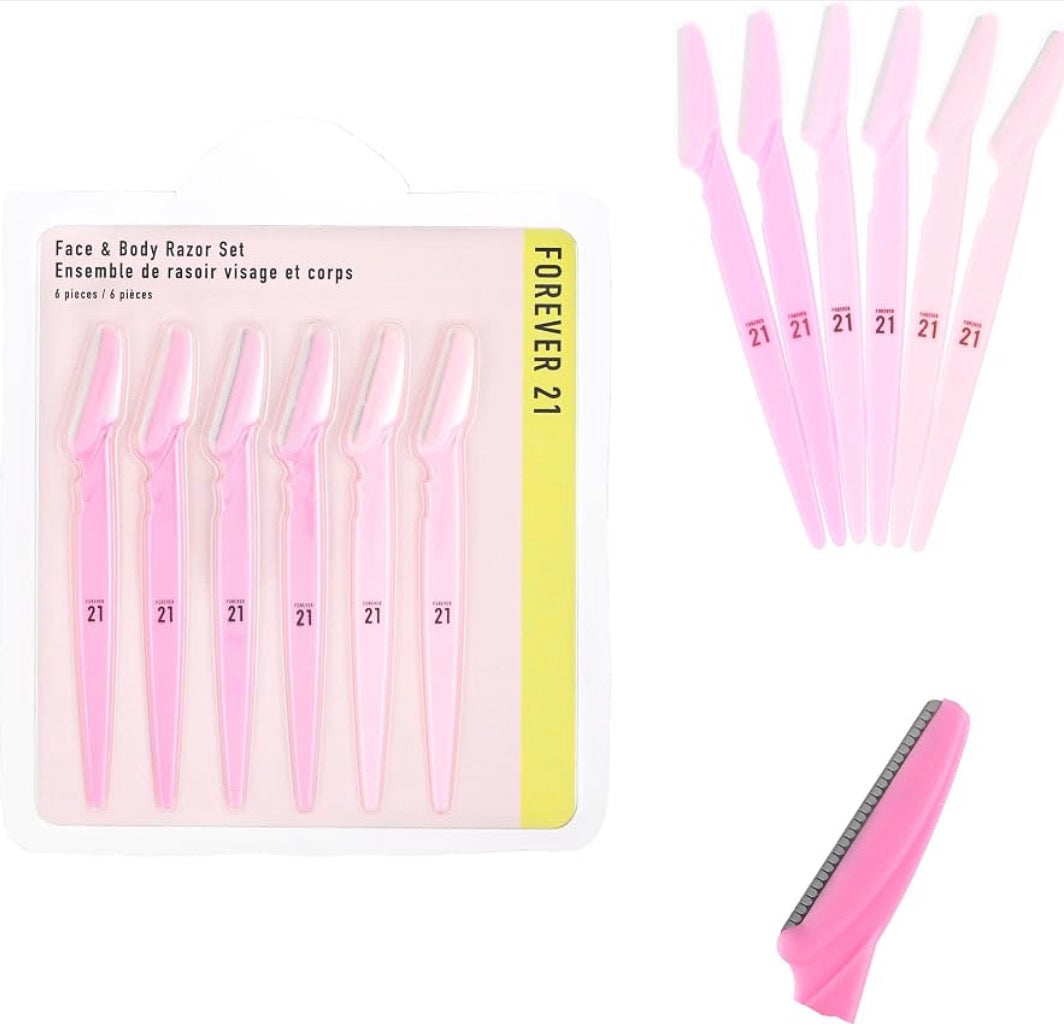 Premium Razor 6‑Pack Eyebrow & Dermaplaning