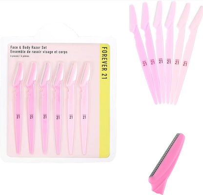 Premium Razor 6‑Pack Eyebrow & Dermaplaning