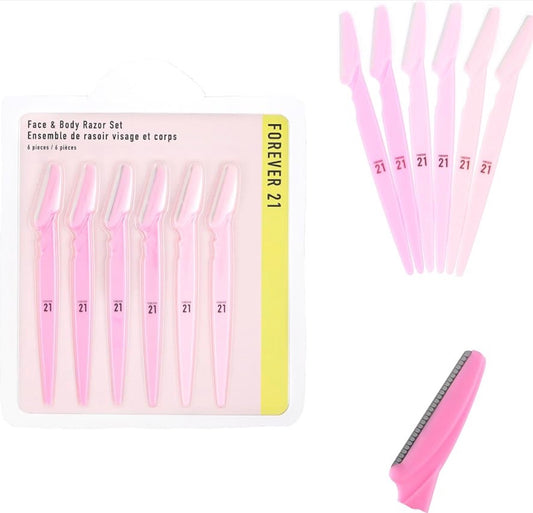 Premium Razor 6‑Pack Eyebrow & Dermaplaning
