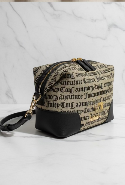 Juicy Couture handbag with beige and black monogram logo print