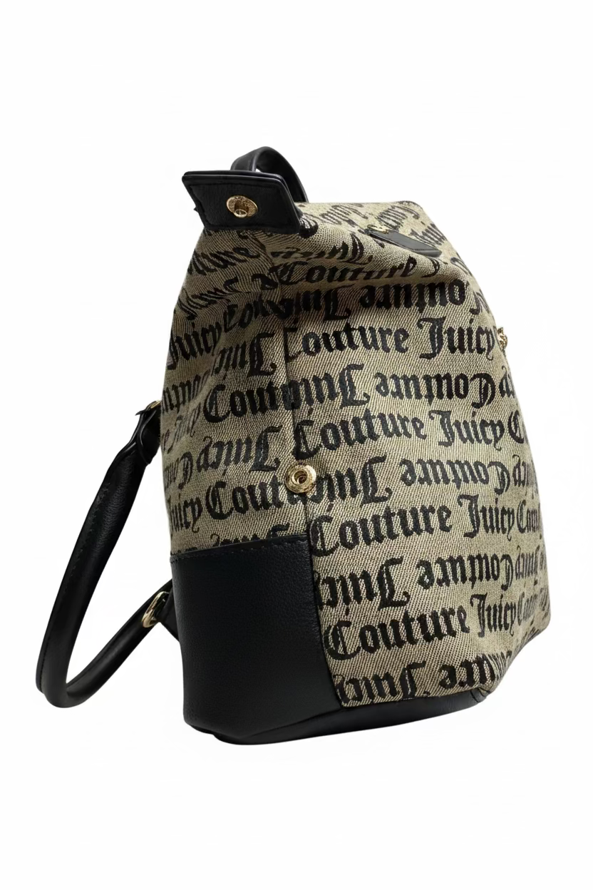 Juicy Couture handbag with beige and black monogram logo print