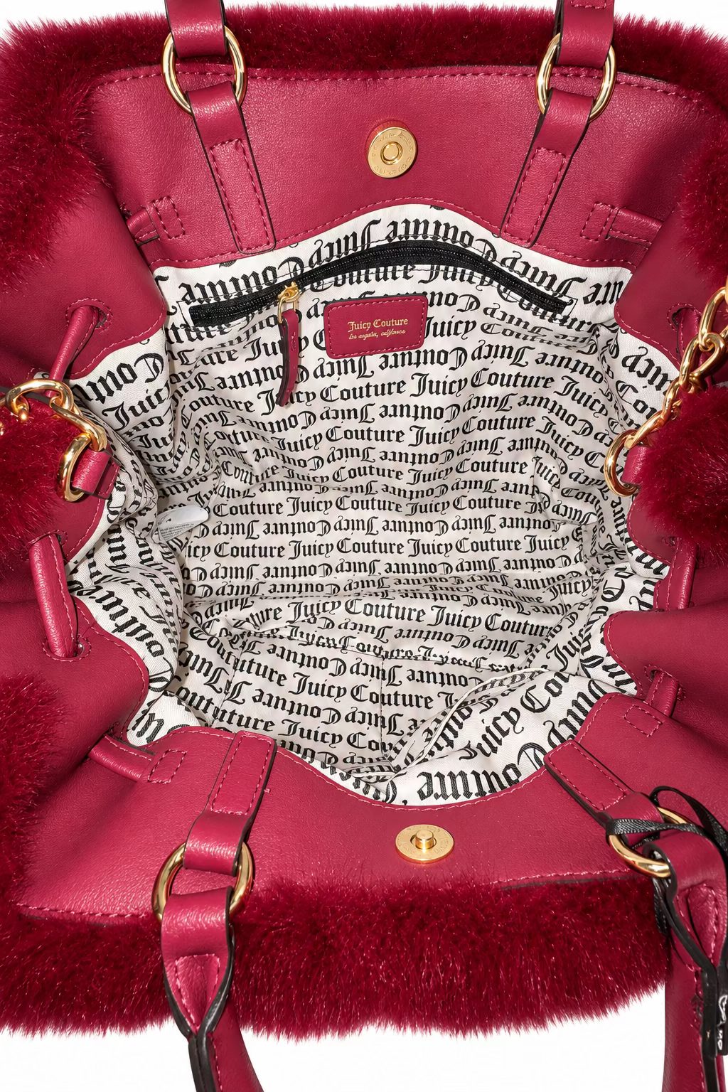 Juicy Couture Cranberry Juice Furry Fun Tote