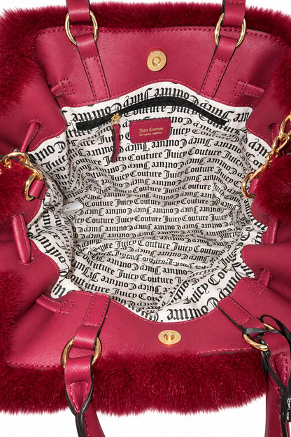 Juicy Couture Cranberry Juice Furry Fun Tote
